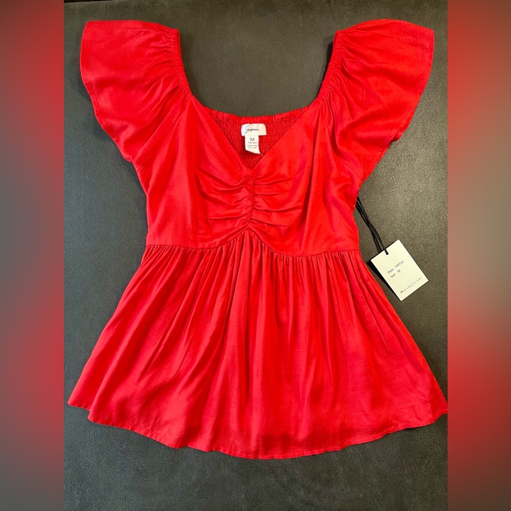 Japna Flutter Sleeve Babydoll Blouse